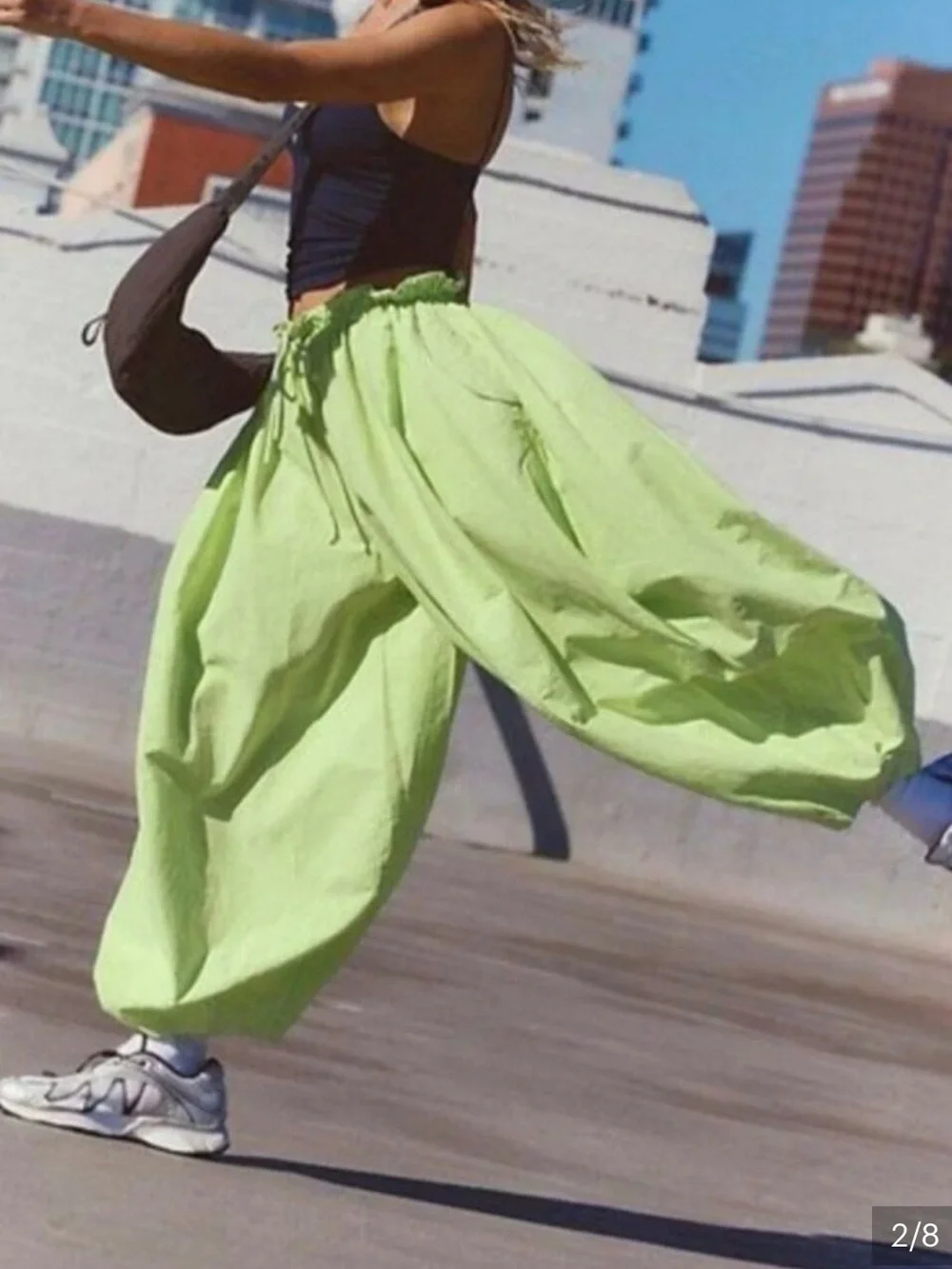 NWT Free People Movement Lime Green On The Pulse Balloon Pants